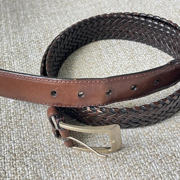 Braided men's belt Dark brown belt Leather classic belt Formal suit belt XL (36- - Picture 10 of 10